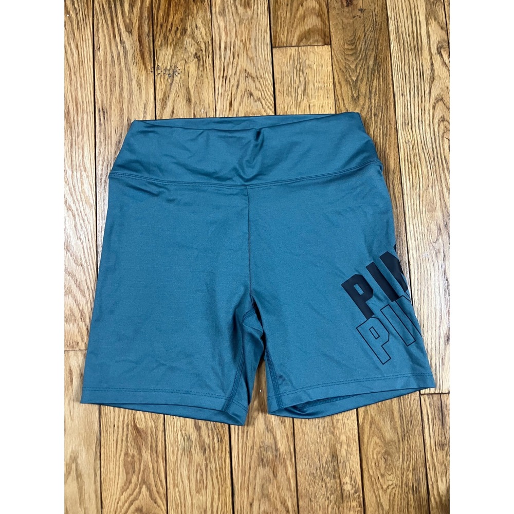 PINK ACTIVE Womens Teal Bike Shorts Leggings Size Medium Logo‎ Athletic